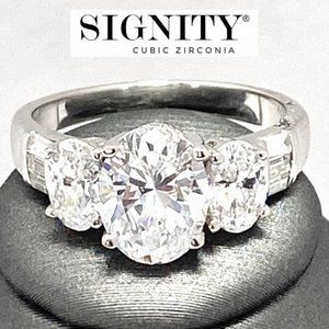 925 Sterling Silver, Signity Diamond CZ Ring